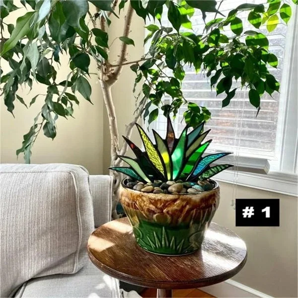 Suncatcher Stained Agave Plante(Flowerpot Not Included)-BUY 4 FREE SHIPPING