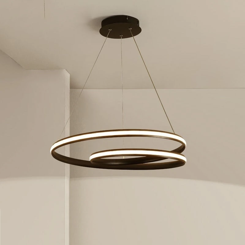 Black White Color Led Modern Pendant Lights For Dining Living Room Kitchen Aluminum Lamp Body Hanging Cord Pendant Lamp Fixtures