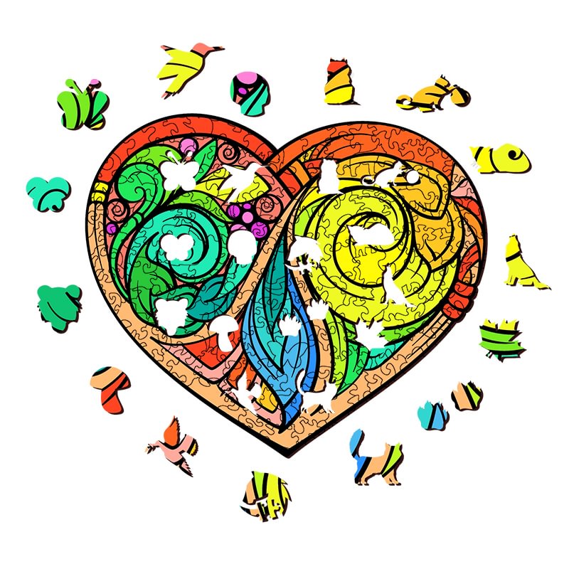 Ericpuzzle™ Ericpuzzle™Rainbow Heart Wooden Jigsaw Puzzle
