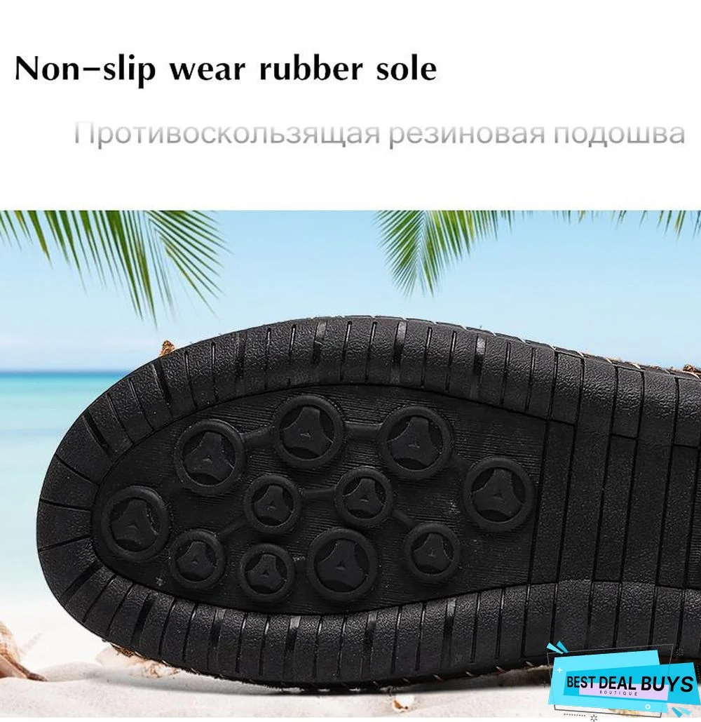 Men Genuine Leather Outdoor Sandal Shoes Classic Waterproof Walking Beach Sandals