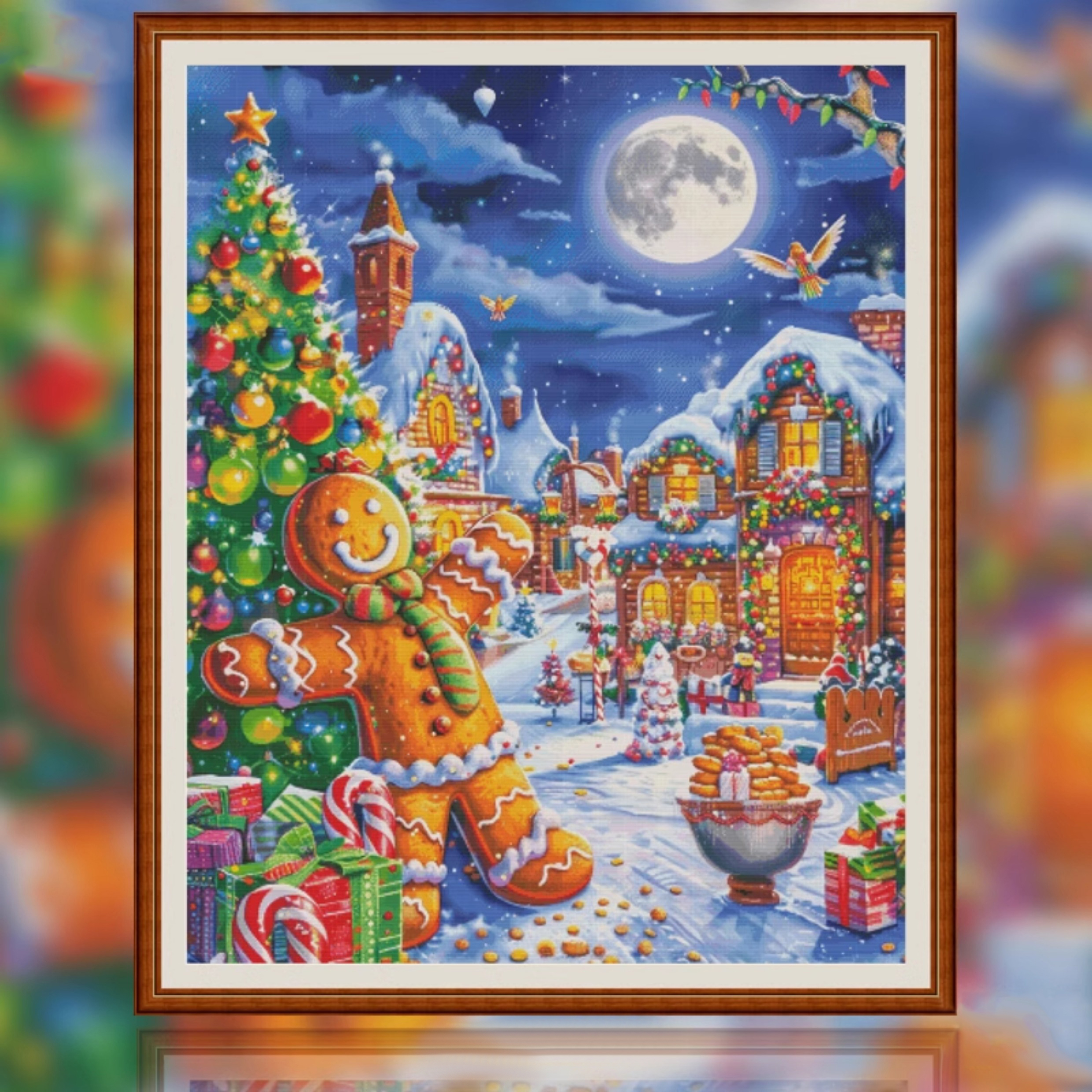 【Fairy Brand】Merry Christmas Eve Full 14CT Pre-stamped Canvas(85*100cm) 146 Colors Egyptian Cotton Cross Stitch