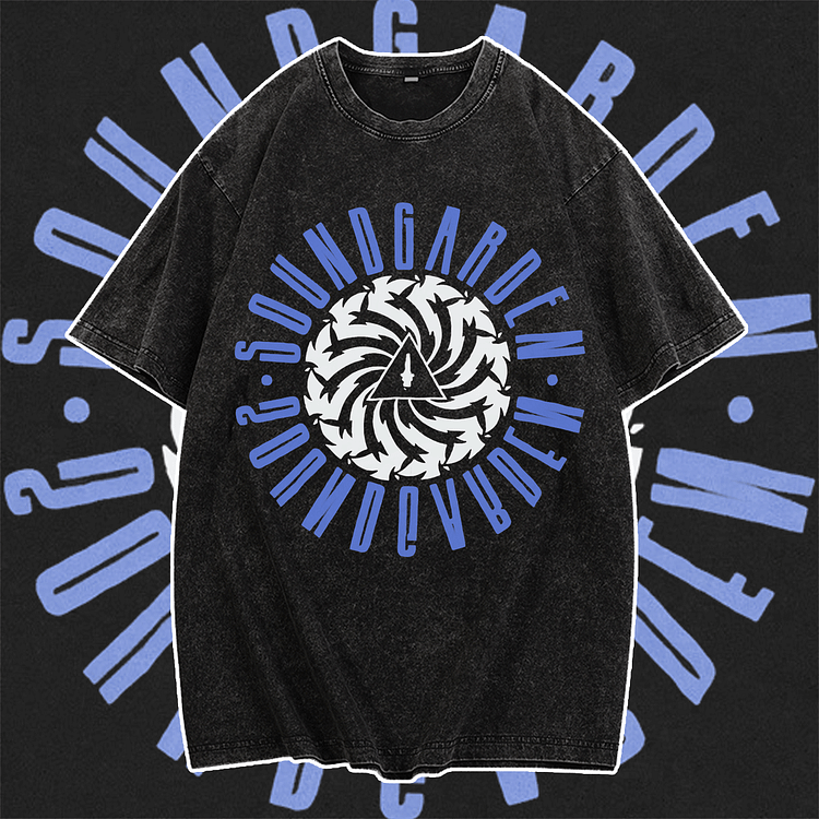Davidhawaii100% Cotton Casual Street Rock Circle Logo Double Face T-Shirt - 100% Cotton