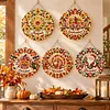 (Monthly Wreath)DIY Diamond Painting Acrylic Hanging Ornament, Double-Sided Printed Door Decoration,Pearl & Special Shaped Drill Art Home Decor