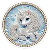 Kit de peinture en perles DIY cheval volant avec cadre rond et pompon de 9,25x9,25 pouces kits d&rsquo;art pour peinture en perles pour adultes d&eacute;butants d&eacute;coration murale