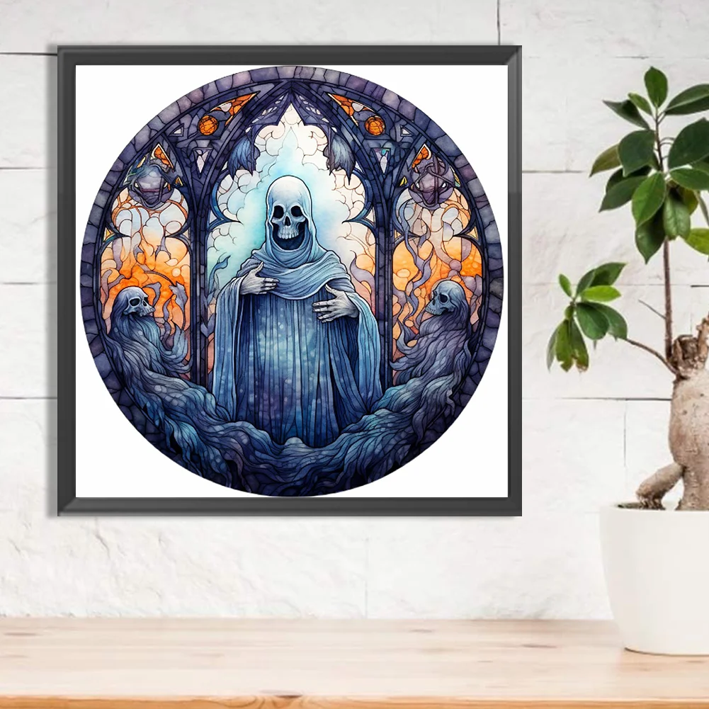 Full Round Diamond Painting 30*30cm - Scary Halloween