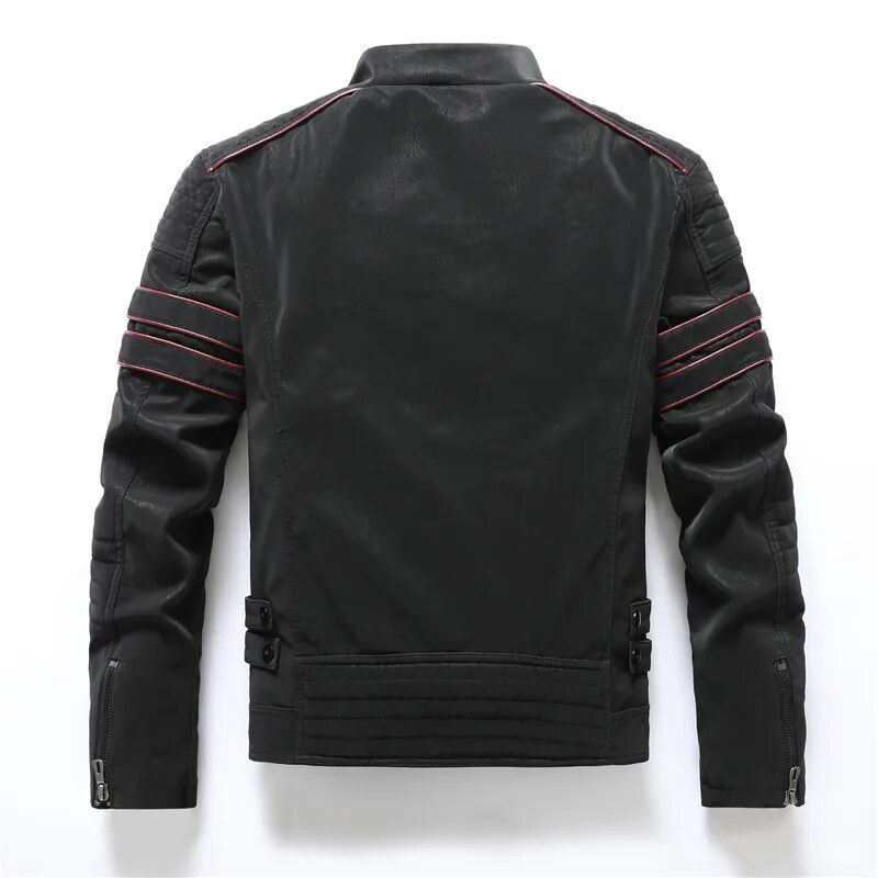 Winter Men's Pu Leather Jacket Warm Multi Pocket Motorcycle Leather Jacket High Quality Hip Hop Street Men's Leather Jacket