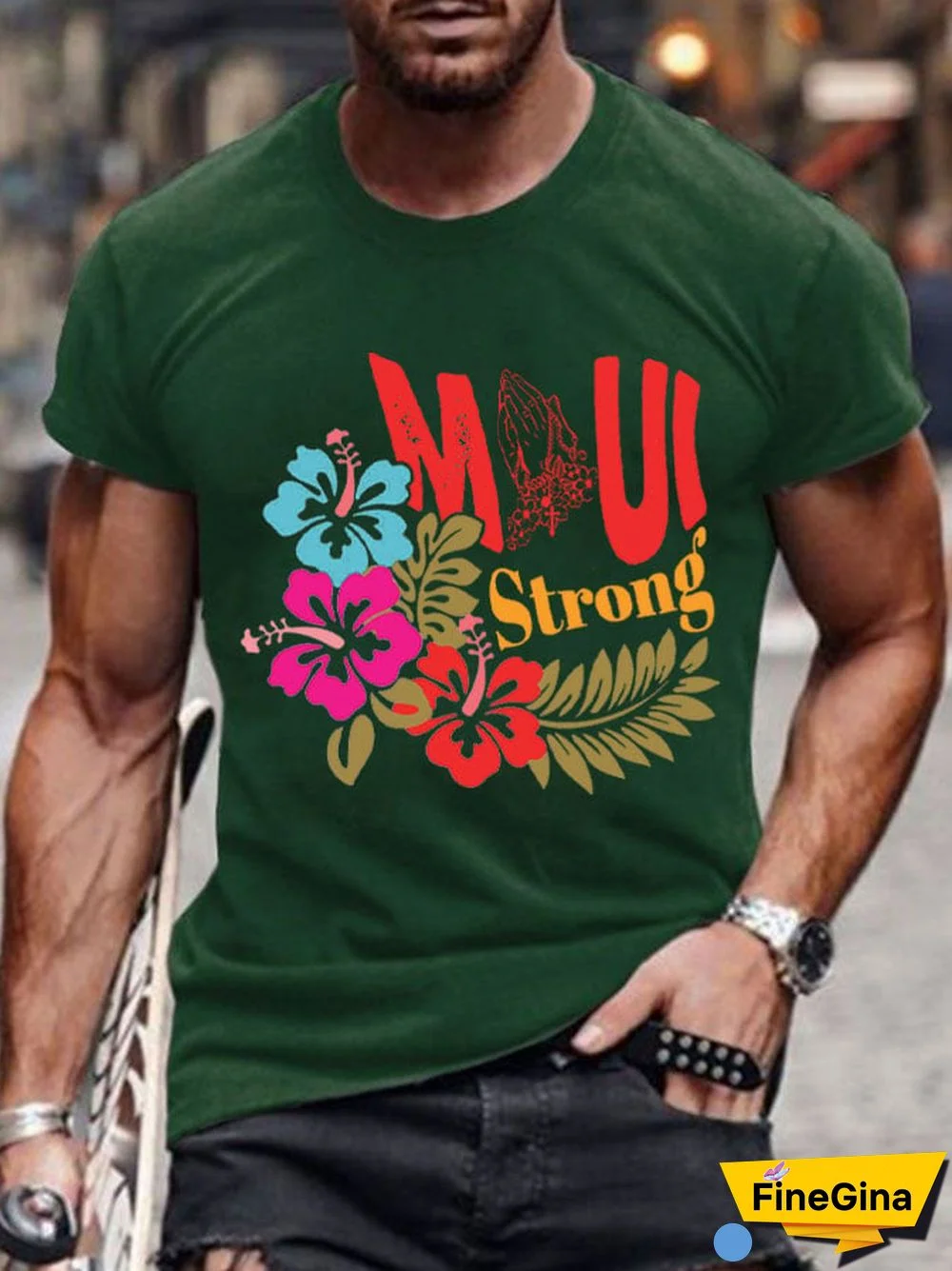 Men's Maui Strong Round Neck Short Sleeve T-Shirt