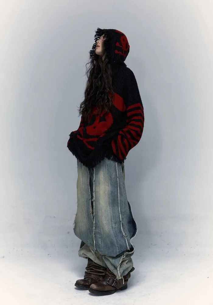 Brownm Tasseled Hooded Sweater
