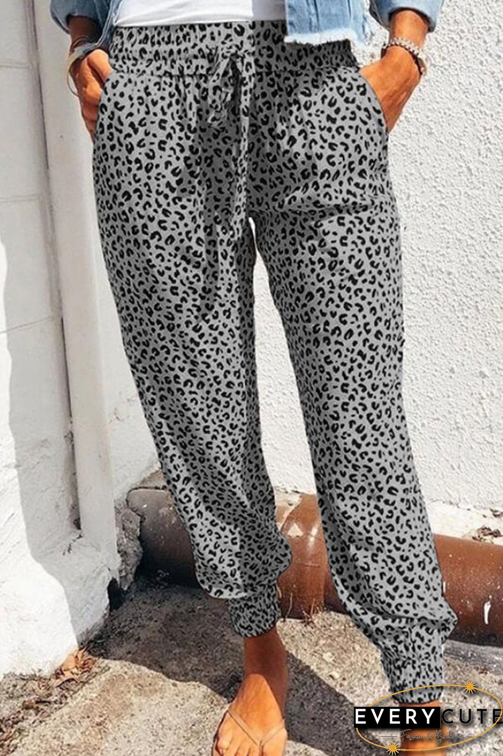 Casual Regular Print Loose Trousers