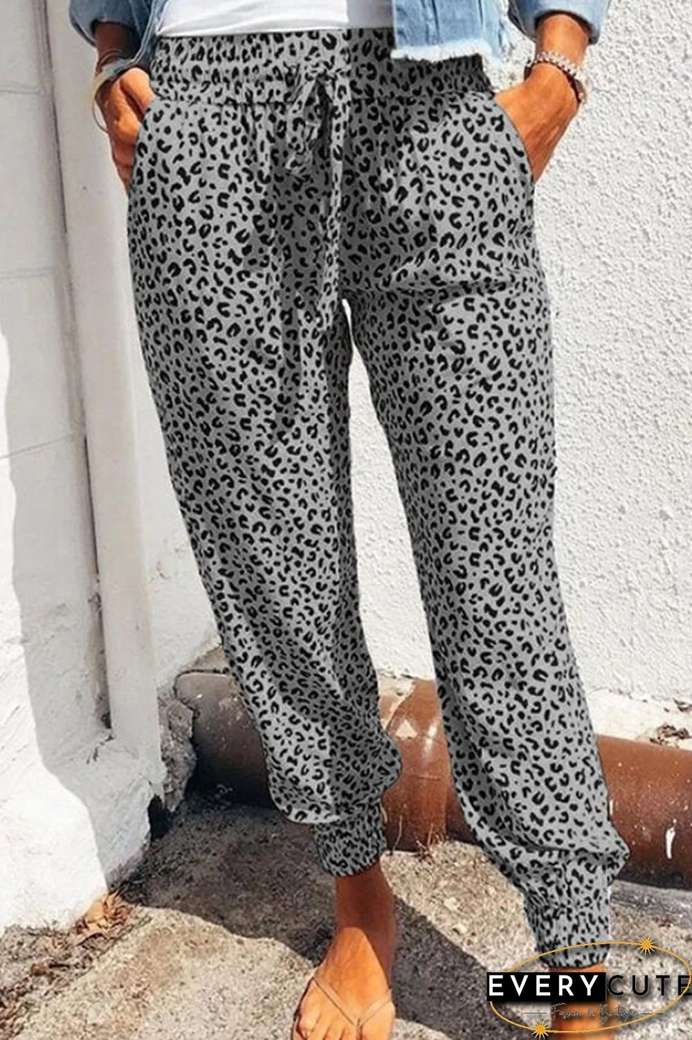 Casual Regular Print Loose Trousers