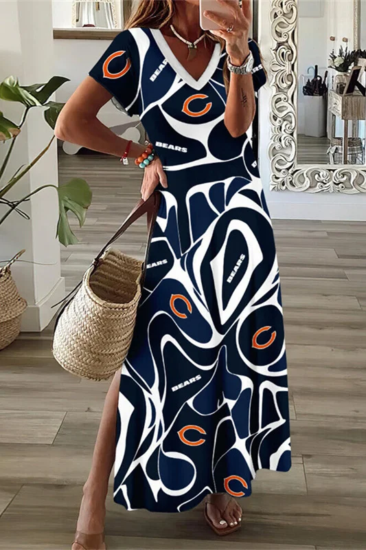 Chicago Bears
V-Neck Sexy Side Slit Long Dress