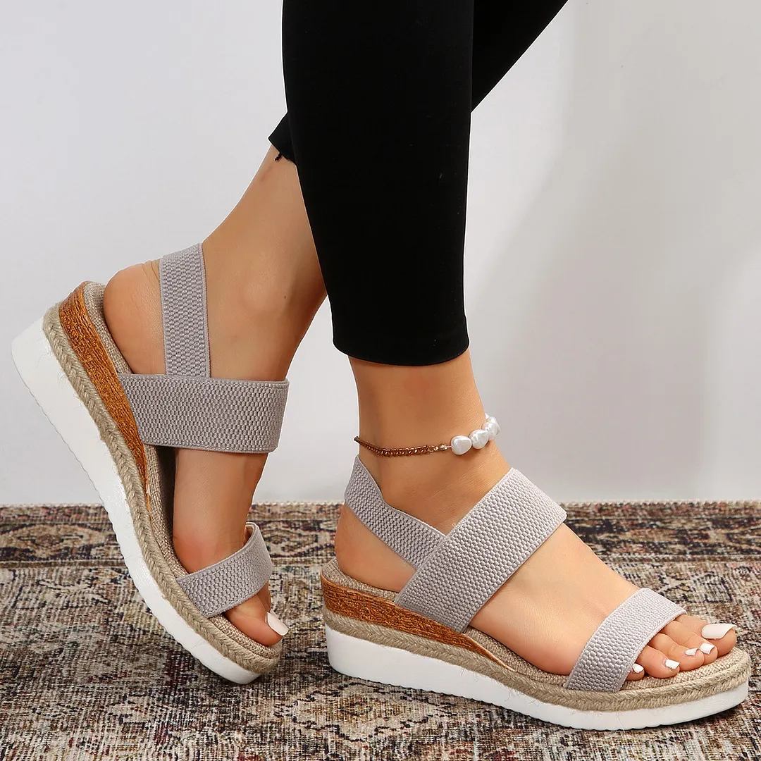 Breakj Breakj Slope Heel Sandals Women 2025 Summer New Fish Mouth Tight Feet Thick-Soled Sandals