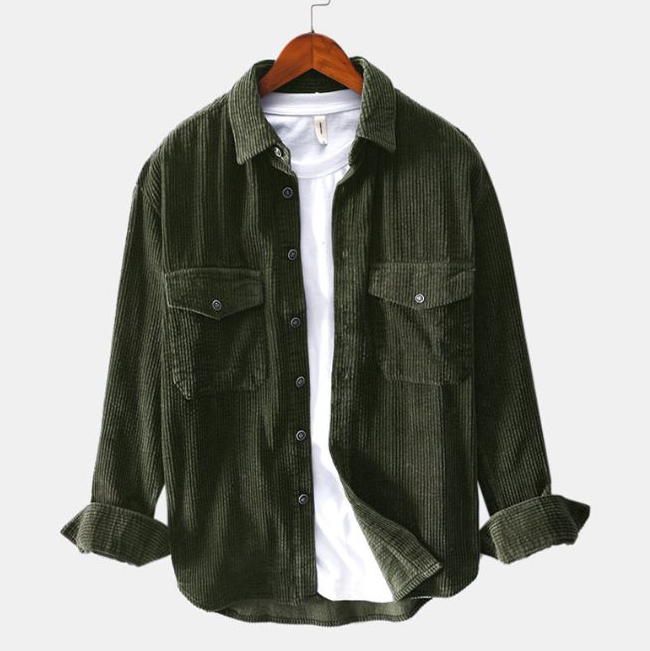 loose corduroy button down