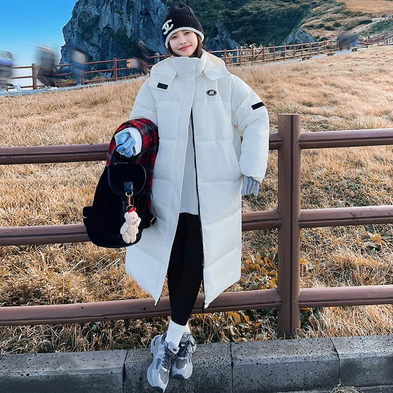 Woherb Down Cotton-Padded Jacket Women 2024 New Winter Long Money Thick Over The Knee Small Chinese Drama Art Test Cotton-Padded Clothes Cotton-Padded Jacket Women-Outfit Ideas