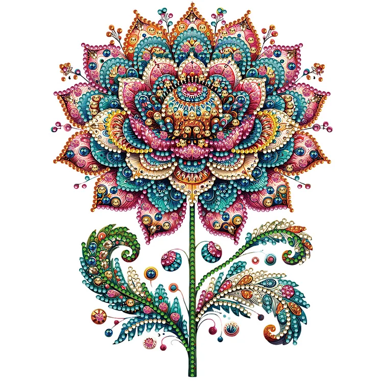 Mandala Lotus Flowers - Diamond Painting Art