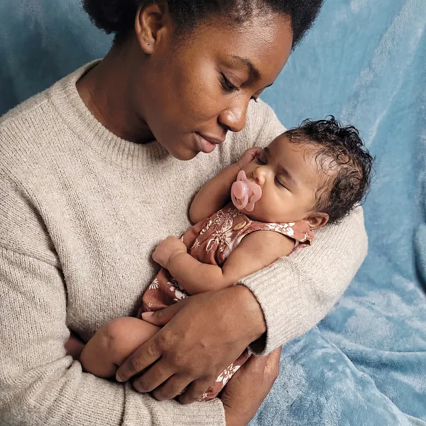 12"/16" Full Body Silicone Reborn Baby Amani — African American Girl