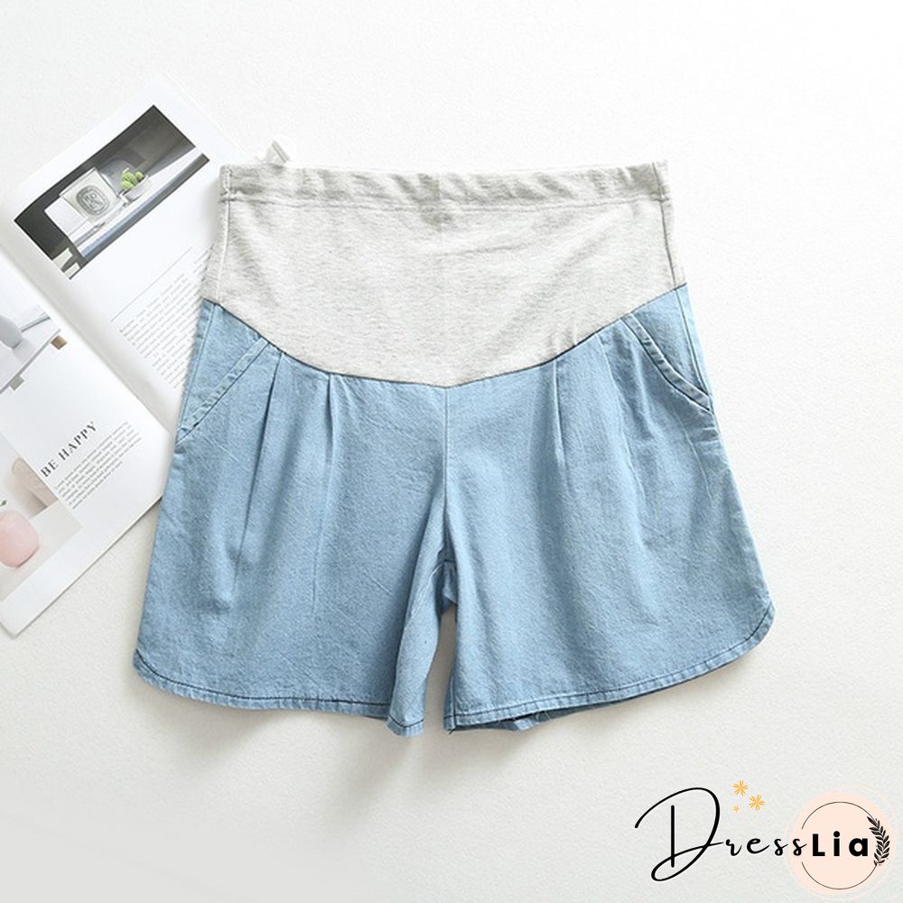 Maternity Pregnancy Women Pregnant Summer Denim Shorts Over Bump Pants Casual