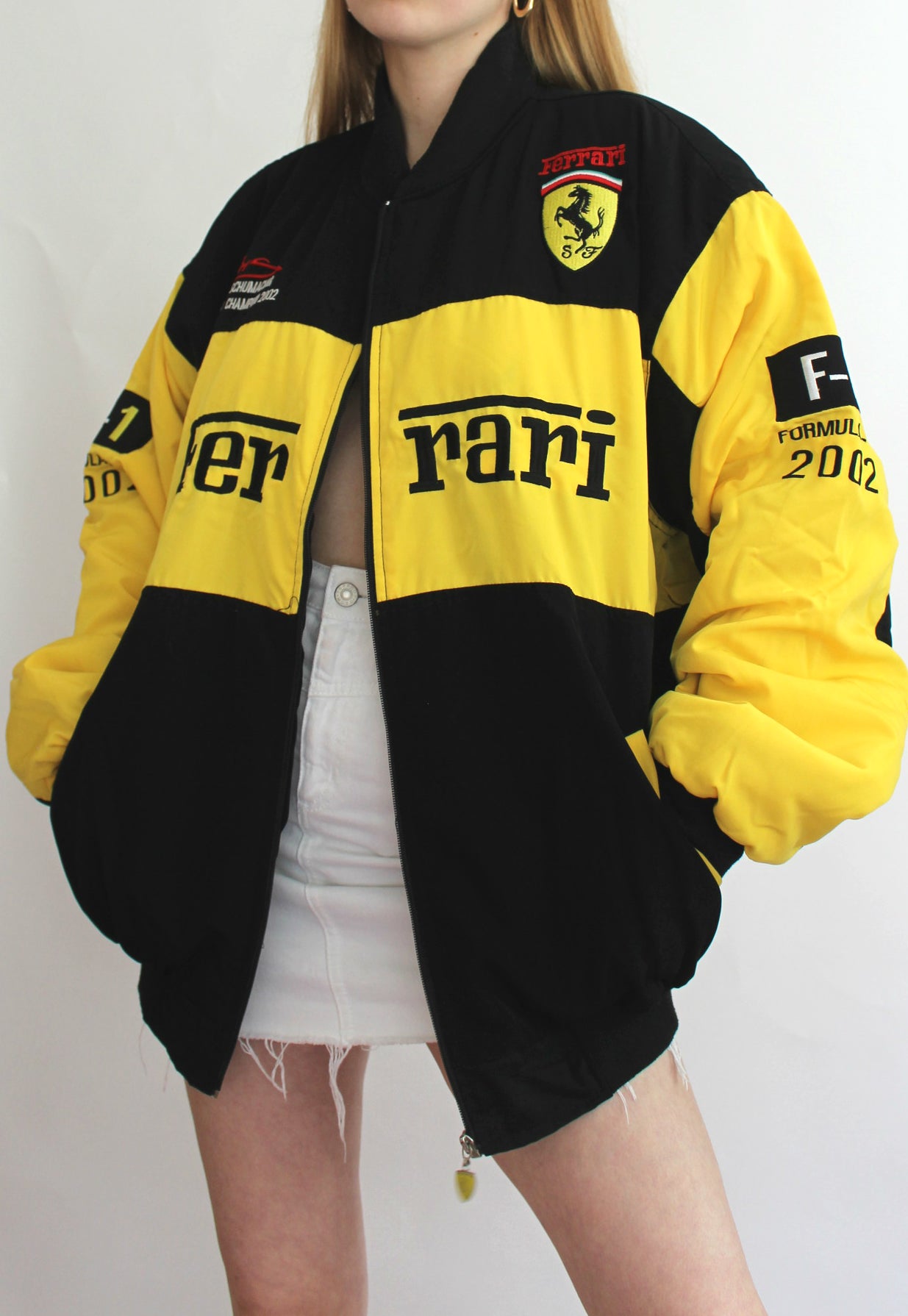 Yellow & Black Official Ferrari Vintage Racing Jacket