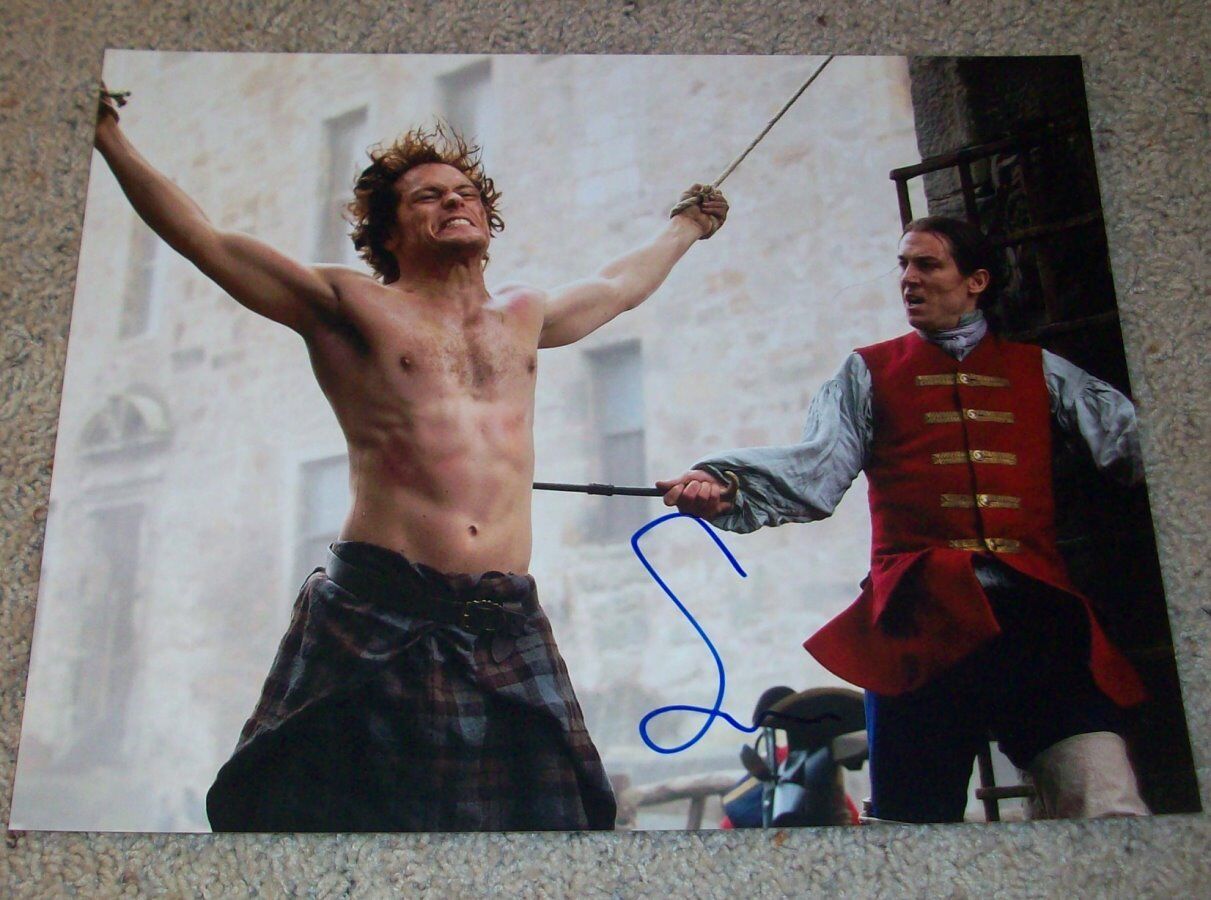 SAM HEUGHAN SIGNED AUTOGRAPH OUTLANDER 11x14 Photo Poster painting F w/PROOF JAMIE FRASER