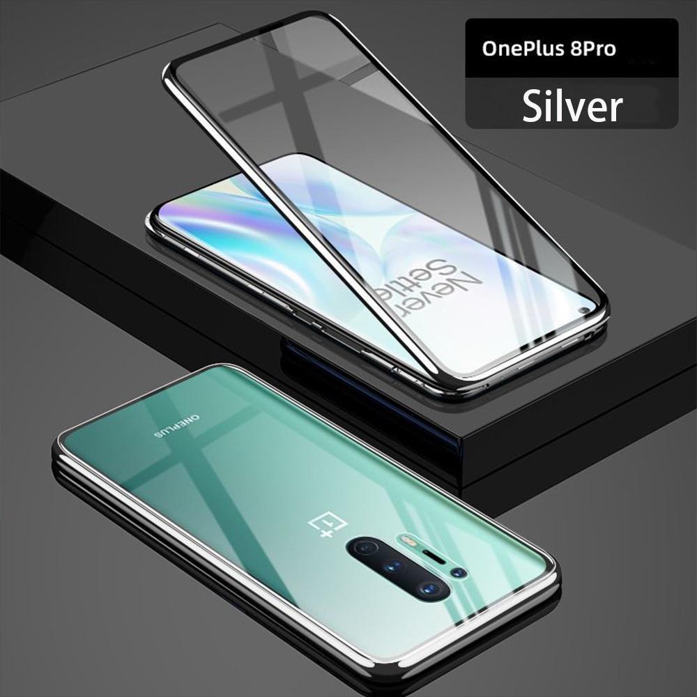 2020 - Upgraded Two Side Tempered Glass Magnetic Adsorption Phone Case For Oneplus 8 8Pro 7 7T 7TPro 7Pro 6 6T 5T