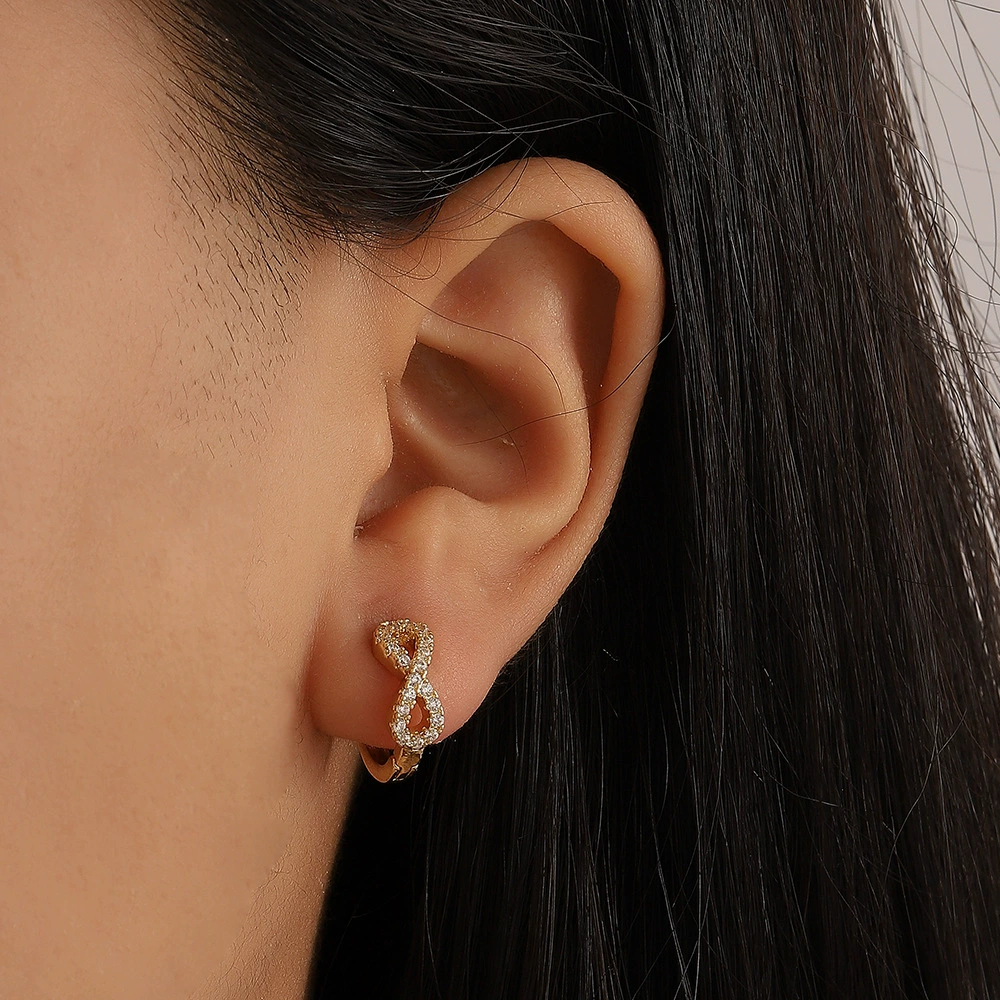 Infinity Symbol Number 8 Zirconia Earrings