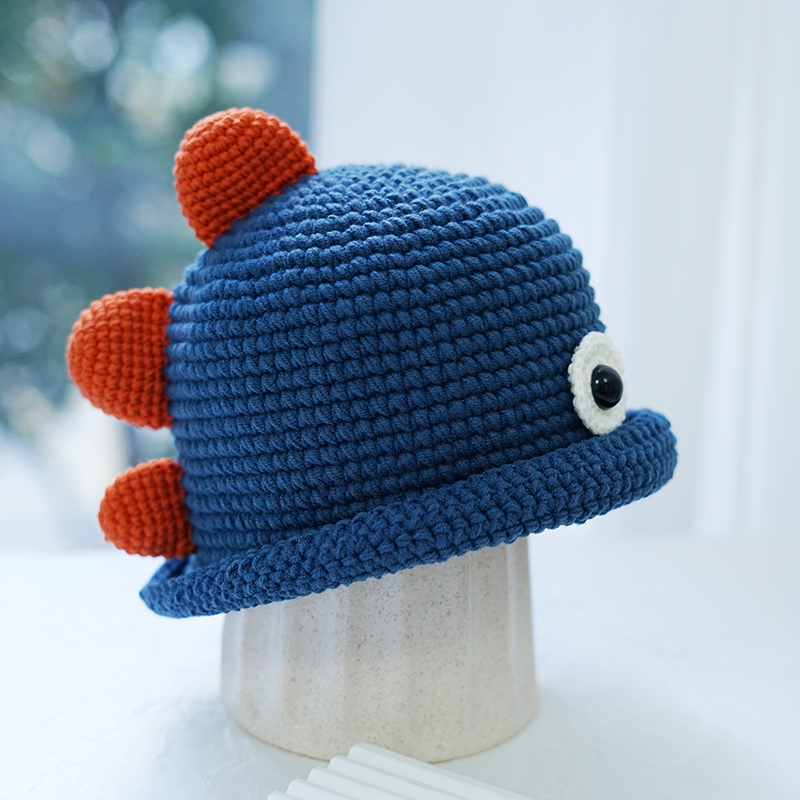 DIY Crochet Hat Kit: Cute Dinosaur Beanie for Kids