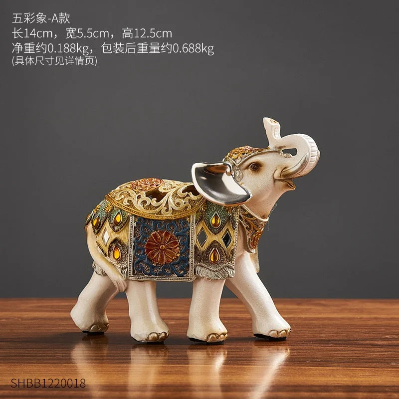 One Piece Resin Statue Animal Figurines Home Decoration Elephant Sculpture Living Room Decor Modern Office Desk Decorative Gift