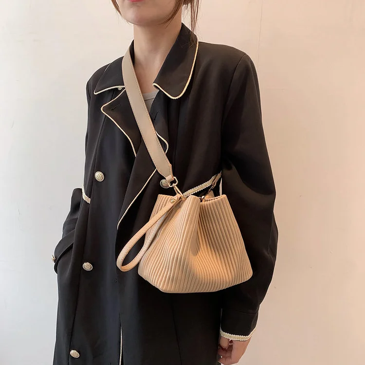 Pleated Bucket Bag