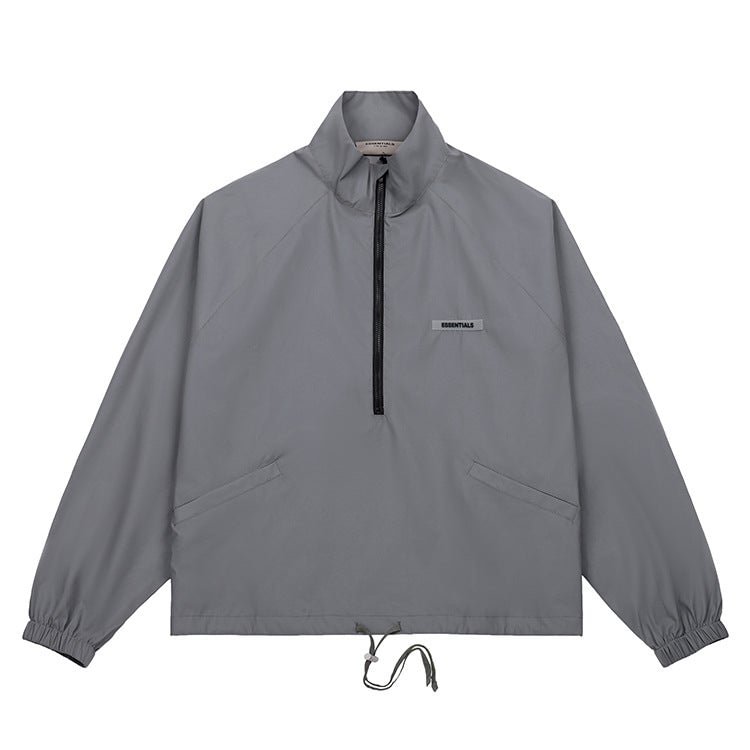 Fog Fear of God Essentials Coat Multi-Line Coat Reflective Colorful Nylon Half Zipper Men's Assault Jacket