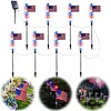 Independence Day Solar Lights with 8 Lighting Modes LED Patriotic Pathway Lights IP65 Waterproof for Outdoor Yard Garden 250th Anniversary Decor