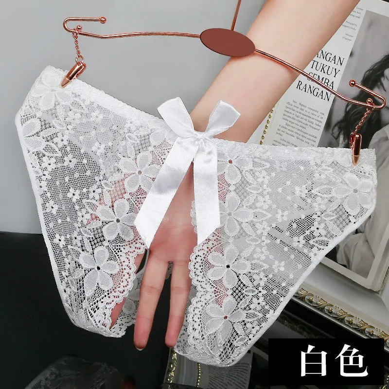 Churchf Underpants Female Lace Sexy Hot Attractive Girl Thin Imprintable Cute Bow New Crotch Trousers