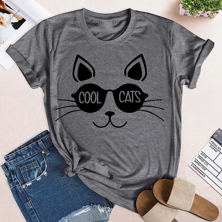 Cool Cat T-shirt Tee - 01595-Annaletters