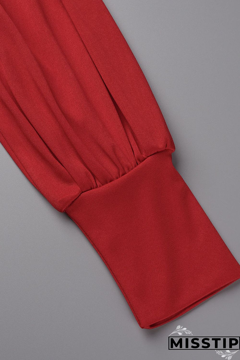 Red Fashion Casual Solid Patchwork Asymmetrical Oblique Collar Tops