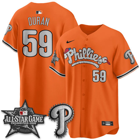 Youth Philadelphia Phillies #59 Jhoan Duran Orange 2026 MLB All-Star Jersey
