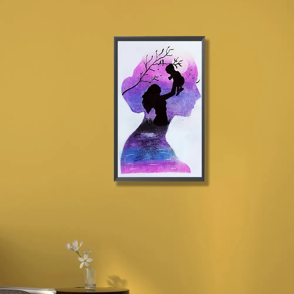 Full Round Diamond Painting 30*50cm - Mother Earth Silhouette