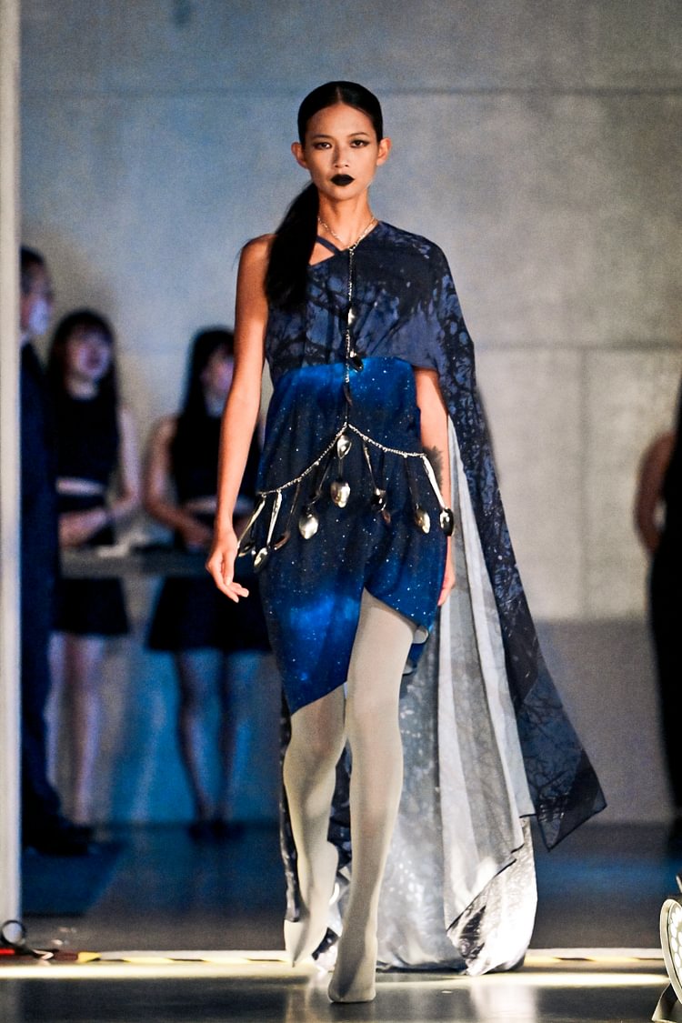 ACID4YUPPIES Sari Draped Dress - 20 Recycled Water Bottles - Blue