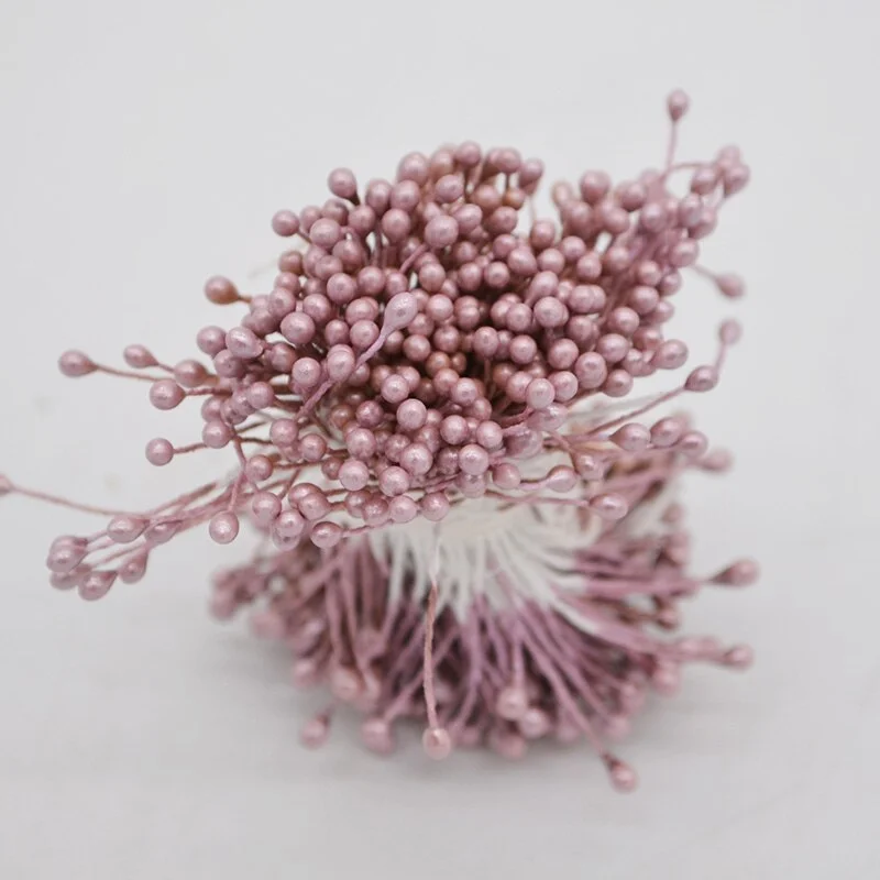 1 Bundle= (500PCS )Artificial Flower Double Heads Stamen Pearlized Craft Cards Cakes Decor Floral for home wedding party decor