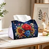 Diamond Painting Red Roses PU Leather Tissue Box for Napkin Holder