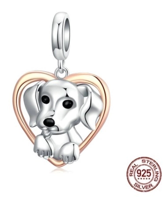 Minimalist Classic Style Heart Shape Sterling Silver Enamel Charms Jewelry Accessories