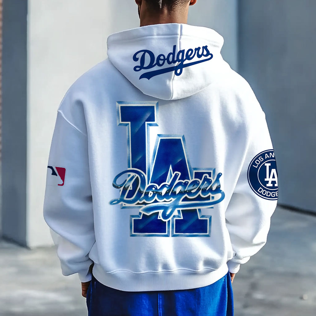 Men's Vintage Baseball Print Pocket Long Sleeve Hoodie
