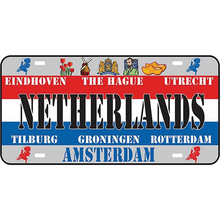 Netherlands - Car License Tin Signs/Wooden Signs - Calligraphy Series - 6*12inches