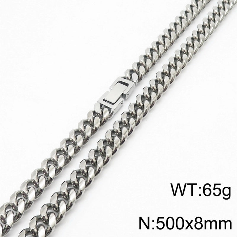 Minimalist Solid Color Titanium Steel Chain Men’s Necklace