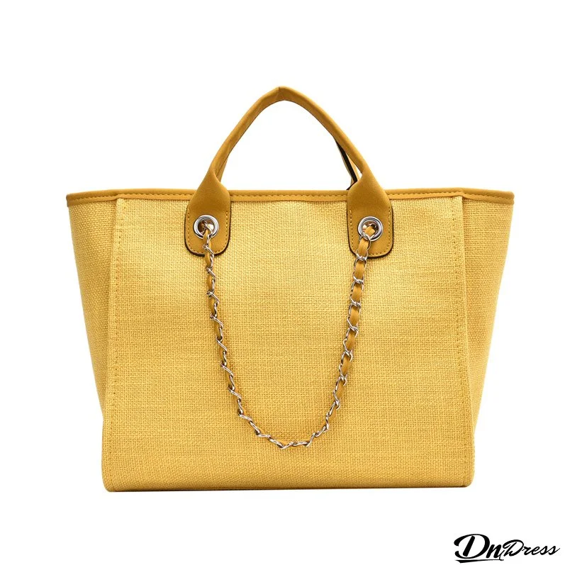Trendy Large Capacity Portable Shoulder Messenger Chain Tote Bag