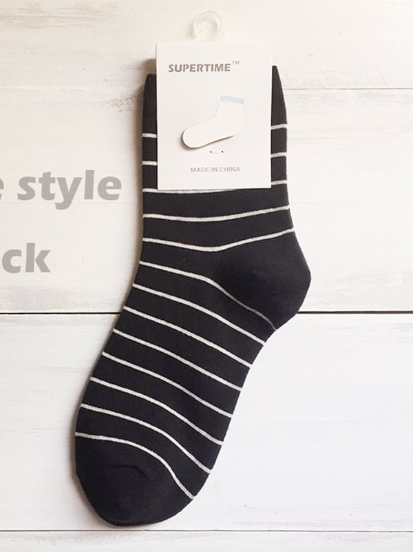 Striped Pure Cotton Simple Socks