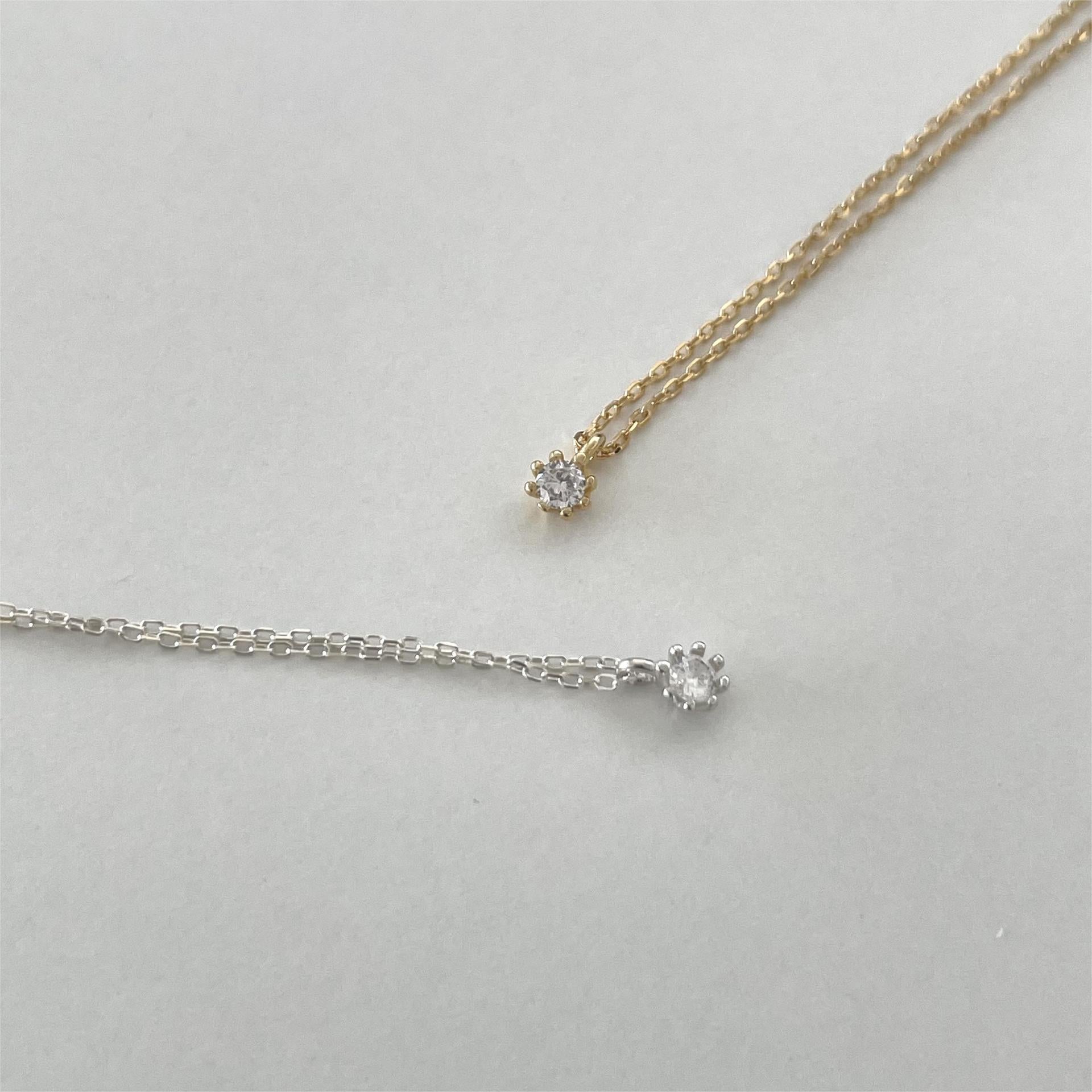 925 Sterling Silver Korean Tulip Geometric Silver Electroplating Necklaces