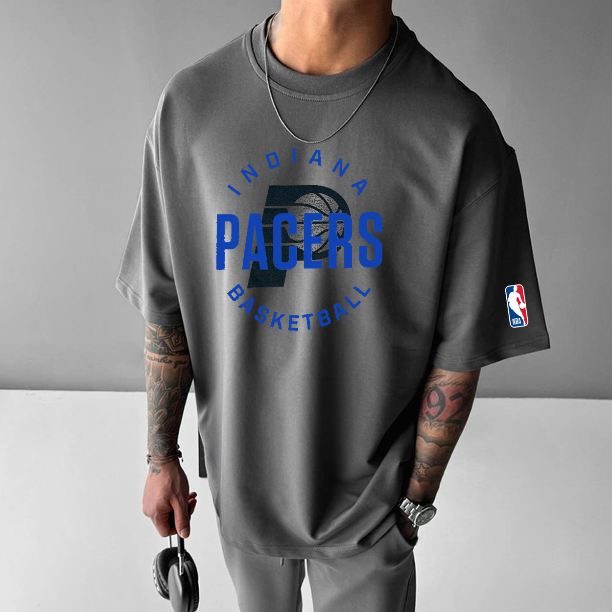  Oversized Basketball Team Graphic T-Shirt for Sports Fans