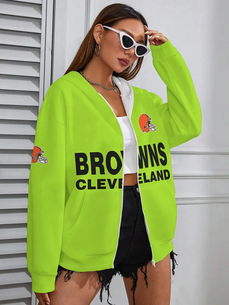 Cleveland Browns Design Limidted 3D   Printed Zipper Pocket Pullover Hoodie