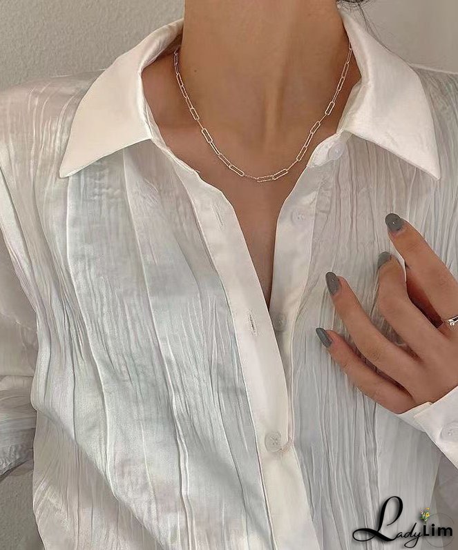 Classy Champagne Sterling Silver Two Piece Set Necklace