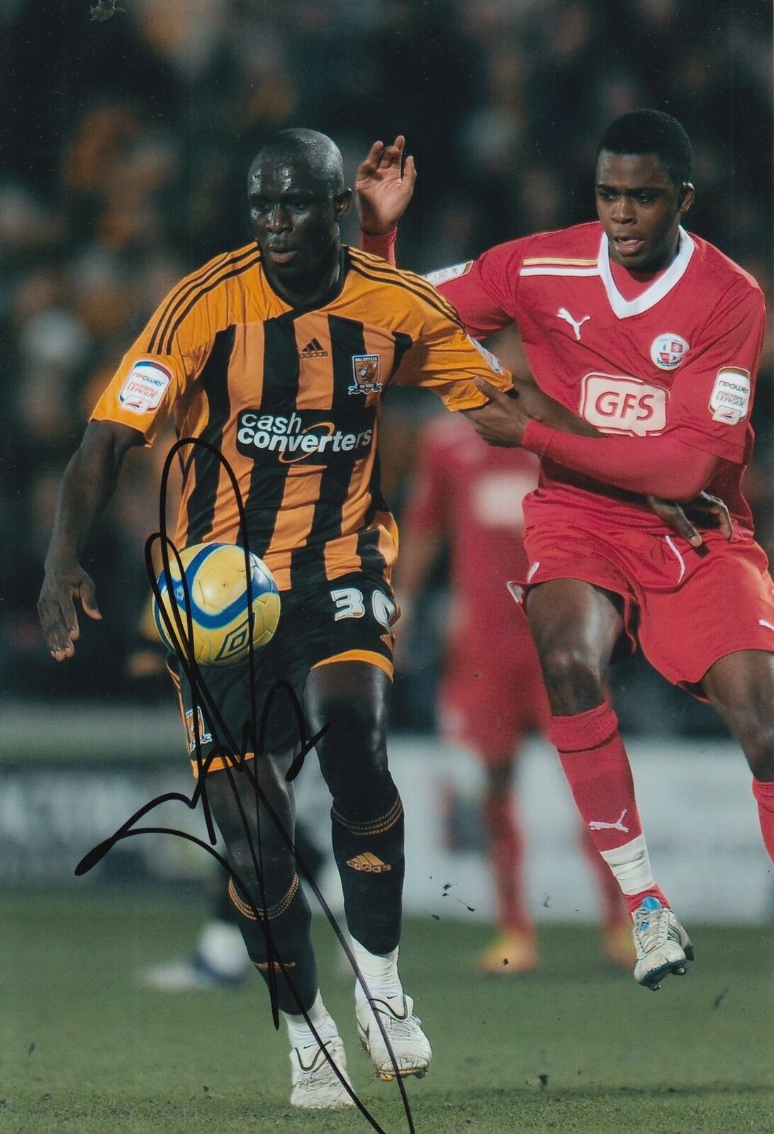 HULL CITY HAND SIGNED SEYI OLOFINJANA 12X8 Photo Poster painting.