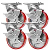 [US Local Warehouse] 5 Inch Caster Wheels Total Capacity 4000 Lbs Heavy Duty Casters with Brake Plate Casters for Trolleys Transport Materials Toolboxes